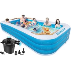 Swimming Pool adults Above Ground, 10Feet-Swimming Pools with Electric Air Pump